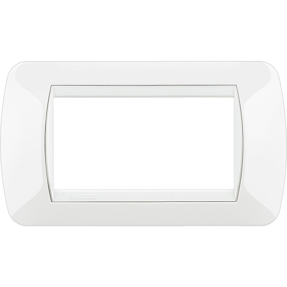 Placca incasso 4 moduli bianca tecnopolimero per installazioni elettriche interne