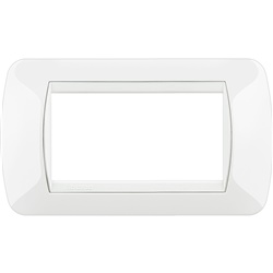 Placca incasso 4 moduli bianca tecnopolimero per installazioni elettriche interne