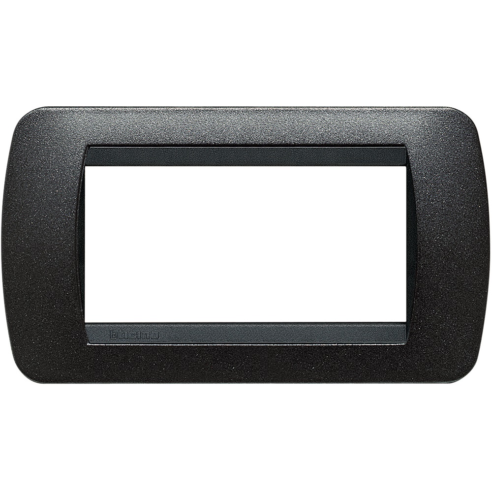 Placca elettrica incasso 4 moduli grafite nero metallo design moderno living int