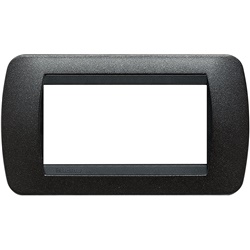 Placca elettrica incasso 4 moduli grafite nero metallo design moderno living int
