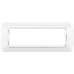 Placca incasso 7 moduli bianco tecnopolimero per impianti elettrici residenziali