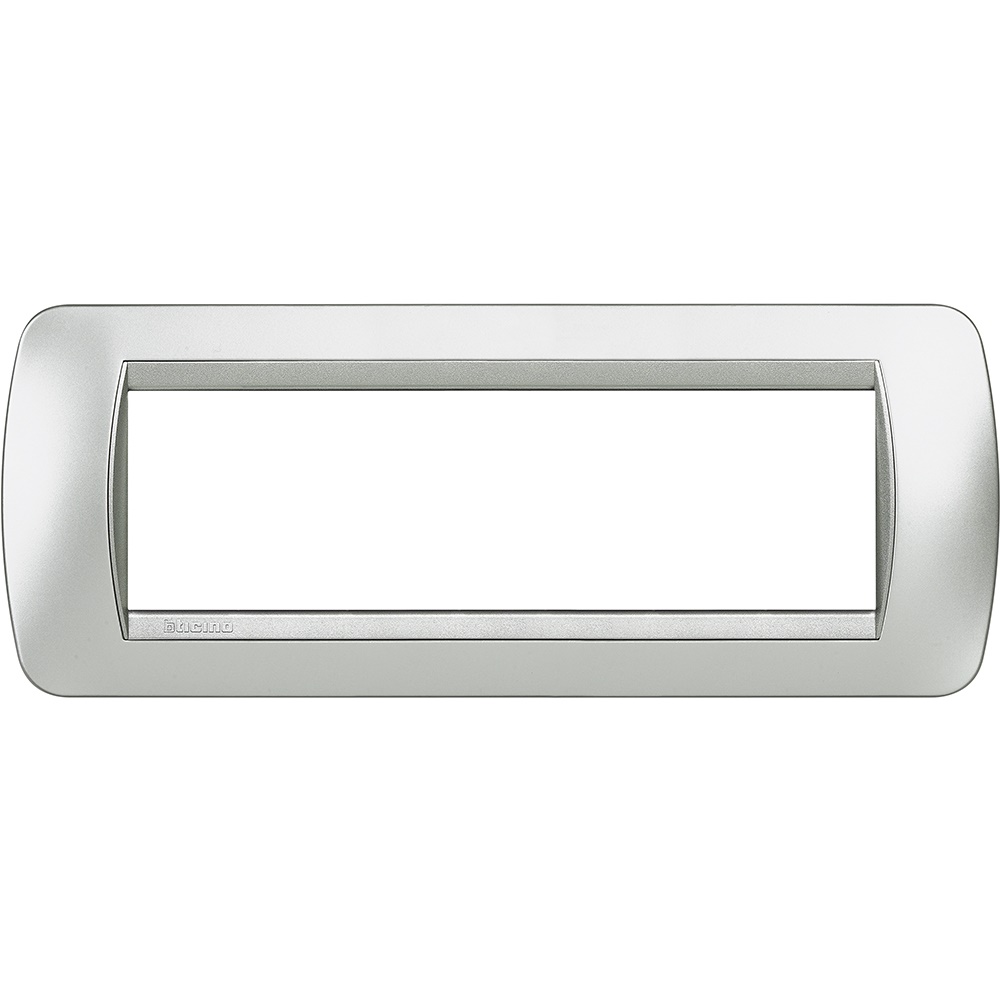 Placca 7 moduli metallo Tech per installazione incasso impianti elettrici modulari
