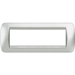 Placca 7 moduli metallo Tech per installazione incasso impianti elettrici modulari