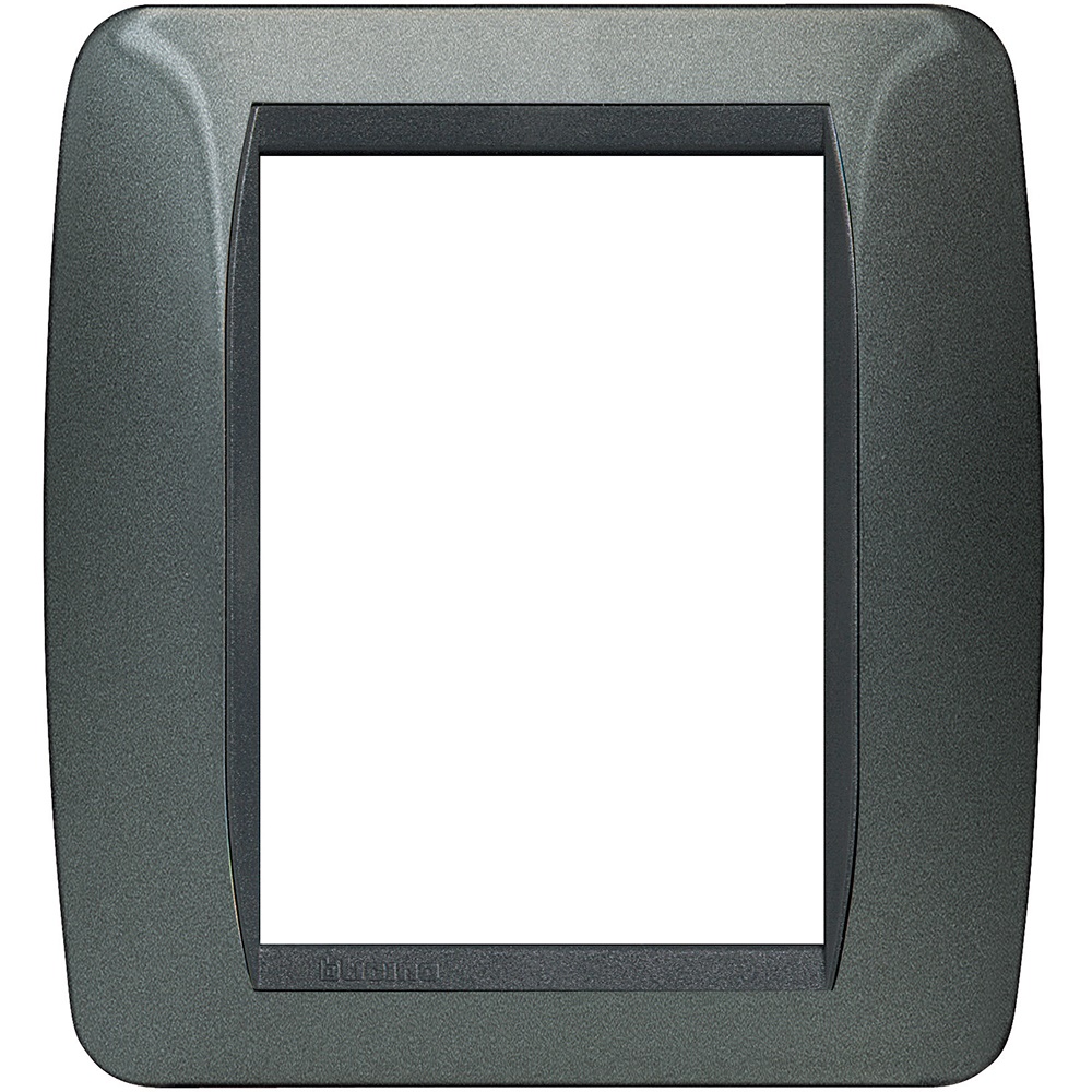 Placca Living International 3+3 moduli acciaio scuro metallo incasso impianti elettrici