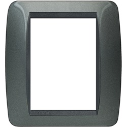 Placca Living International 3+3 moduli acciaio scuro metallo incasso impianti elettrici