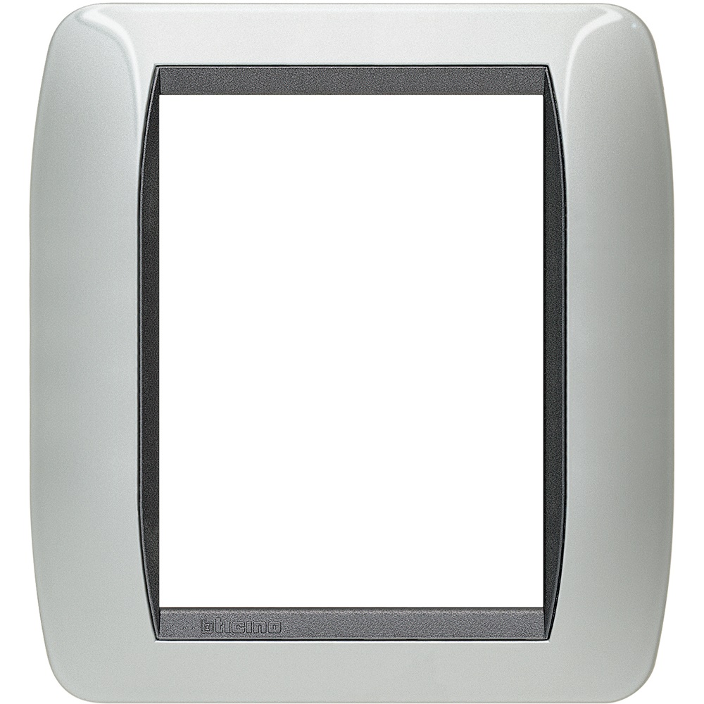 Placca incasso alluminio 3+3 posti design modulare per impianti elettrici residenziali e professionali