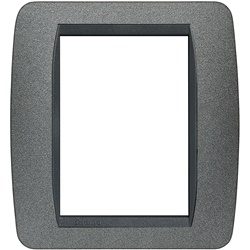 Placca da incasso 3+3 posti metallo grafite per impianti elettrici domestici e professionali
