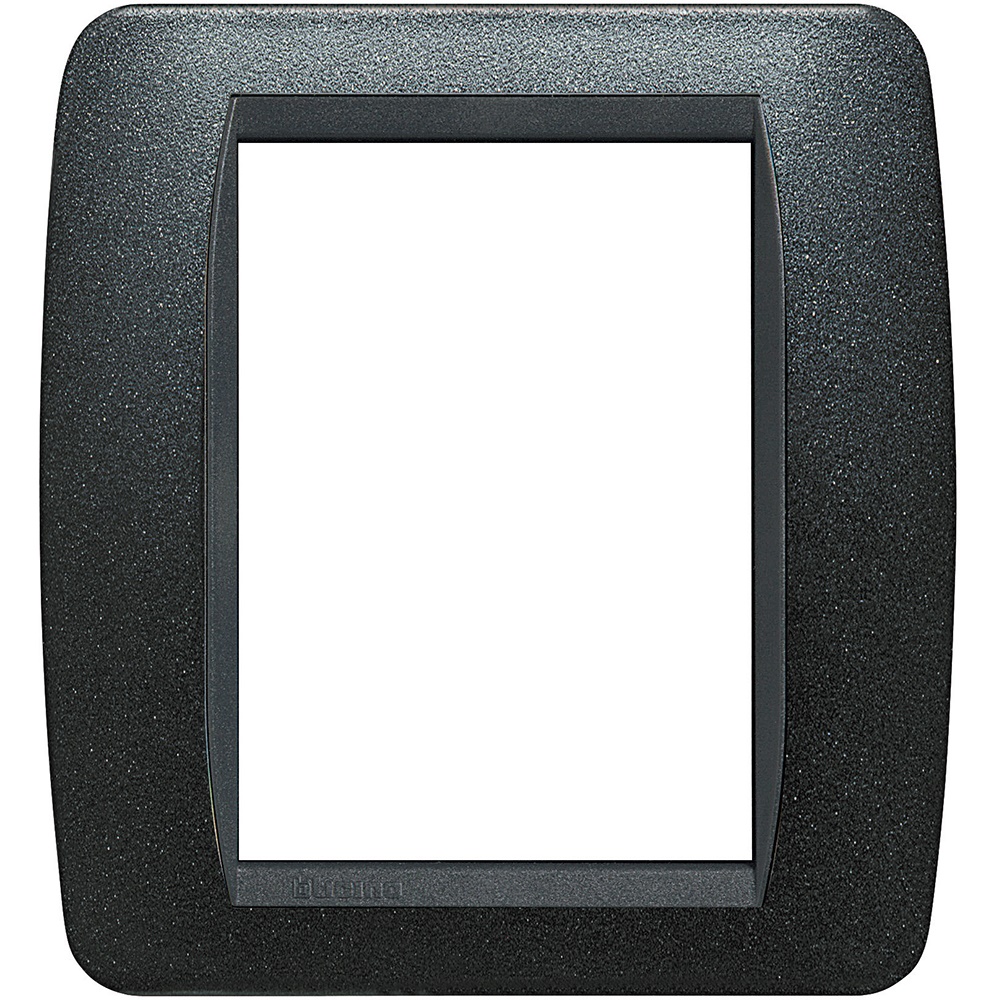 Placca da incasso 3+3 moduli metallo grafite nero per impianti elettrici interni