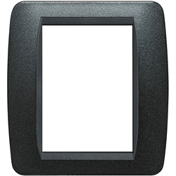 Placca da incasso 3+3 moduli metallo grafite nero per impianti elettrici interni