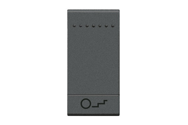 Copritasto illuminabile 1 modulo luce scale antracite per impianti elettrici