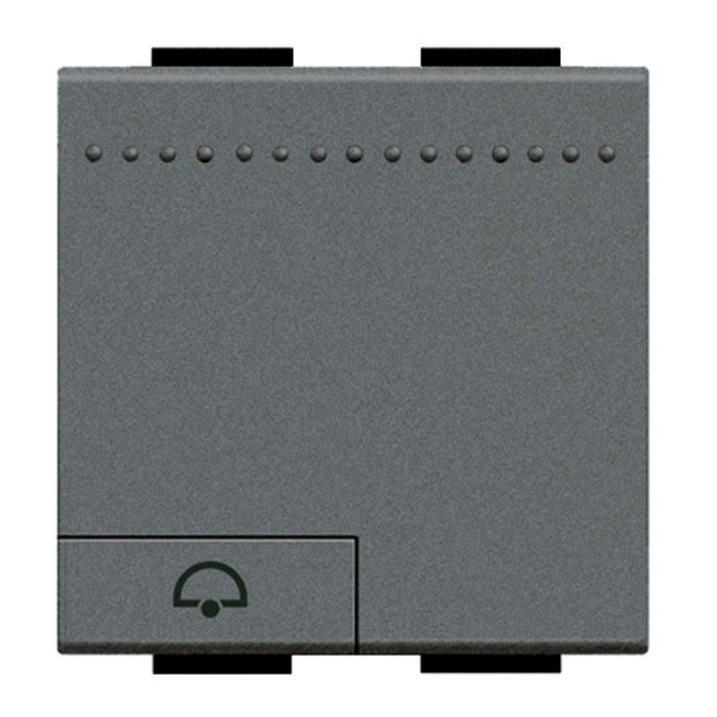 Copritasto campanello 2 moduli antracite illuminabile materiali alta qualità impianti elettrici sicuri