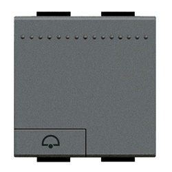 Copritasto campanello 2 moduli antracite illuminabile materiali alta qualità impianti elettrici sicuri