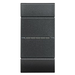 Copritasto comando assiale 1 modulo illuminabile antracite per comandi elettrici