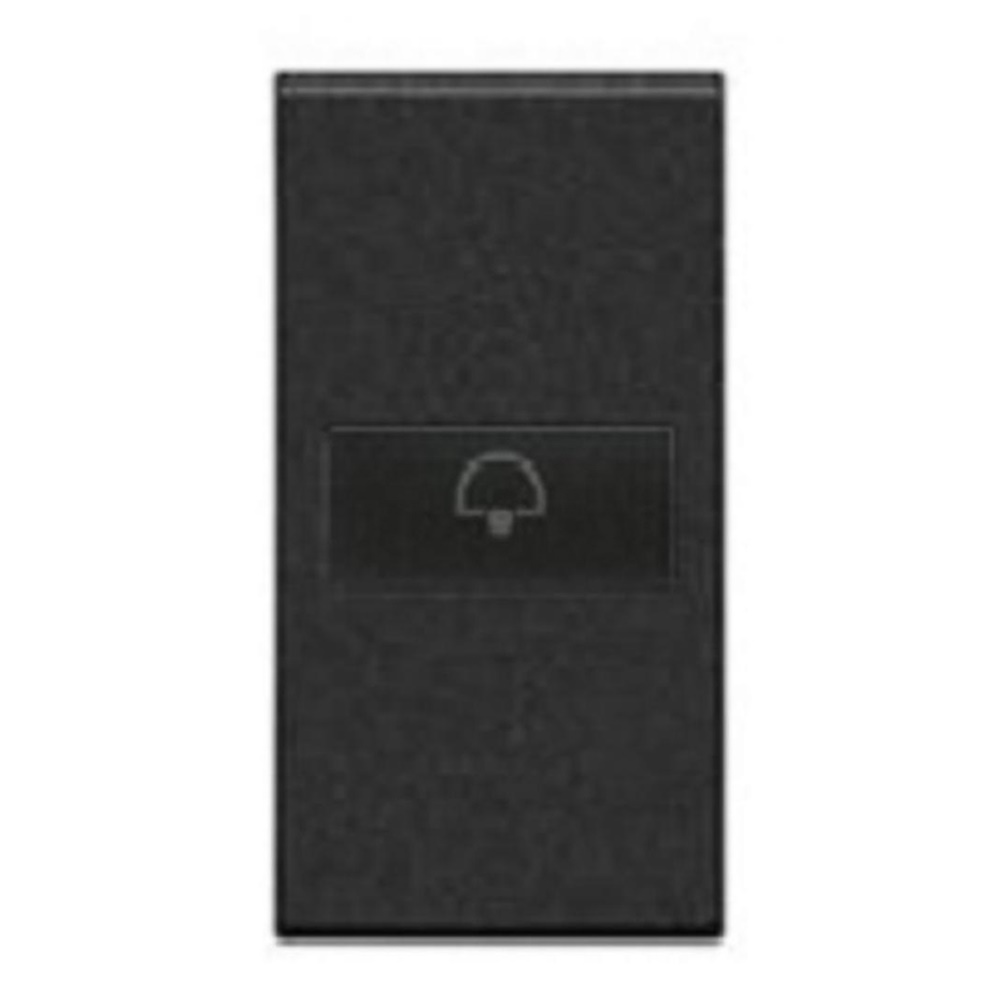 Copritasto illuminabile con simbolo campanello 1 modulo antracite per comandi assiali