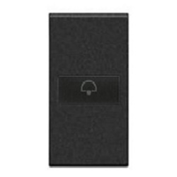 Copritasto illuminabile con simbolo campanello 1 modulo antracite per comandi assiali