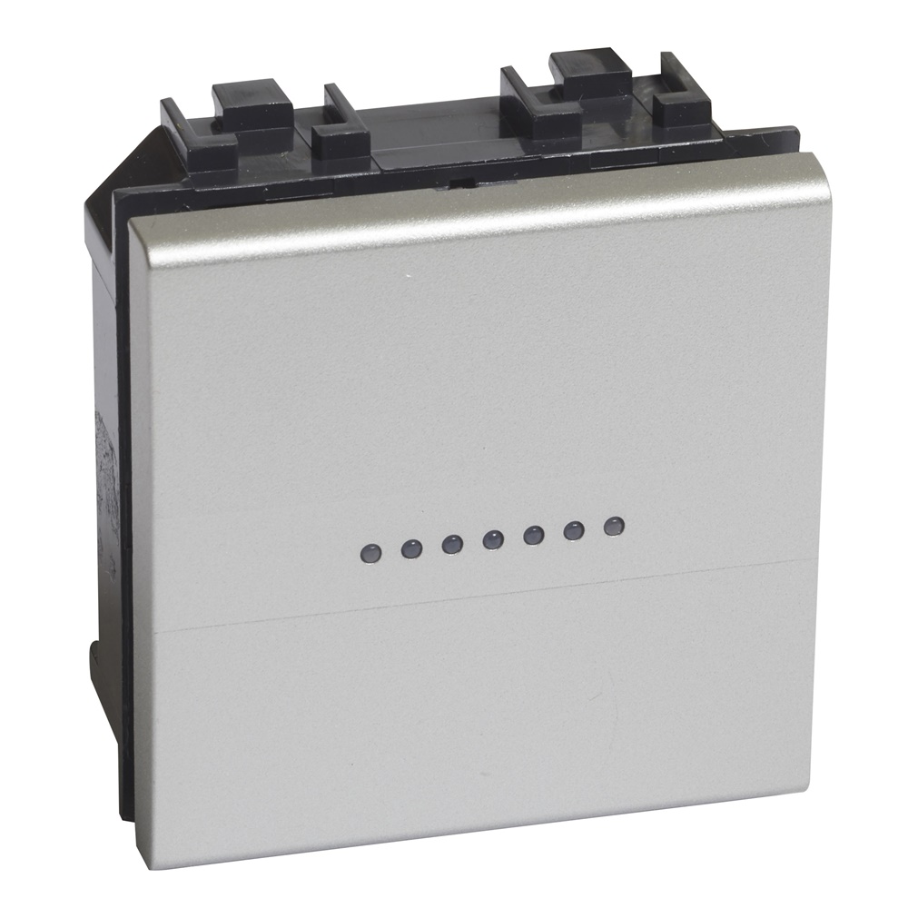 Pulsante elettrico 1P NO 10A 2 moduli assiale compatto per impianti civili e industriali