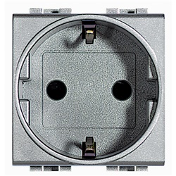 Presa elettrica 2P+T 16A 250V standard tedesco/italiano con contatti di terra laterali per impianti elettrici sicurezza garantita