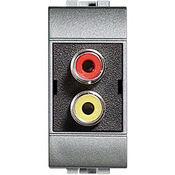 Modulo doppio connettore RCA audio-video LIGHT TECH per impianti civili