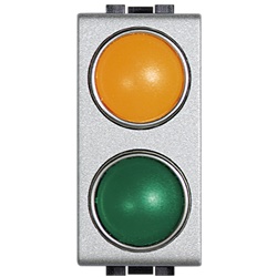 Portalampada doppio con diffusori arancio e verde per LED Tech, mod. BTINT4372AV