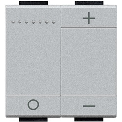 Dimmer pulsante uscita 0-10V 300-600VA 100-240Vac 2 moduli per illuminazione Tech
