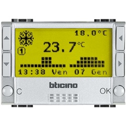 Cronotermostato a batterie Ligh Techt incasso giornaliero/settimanale riscaldamento condizionamento con sensore esterno e display retroilluminato