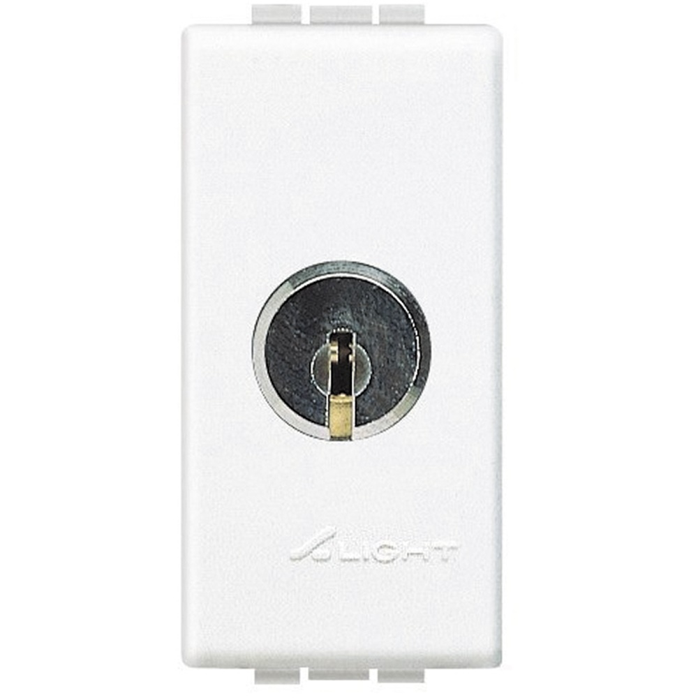 Interruttore bipolare 2P 16A chiave estraibile uguale uso residenziale commerciale bianco