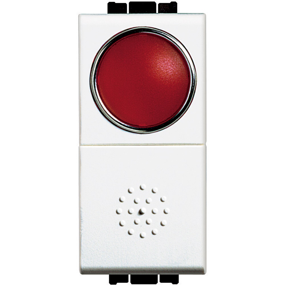 Pulsante 10A 1P NO con portalampada rosso per impianti elettrici luce