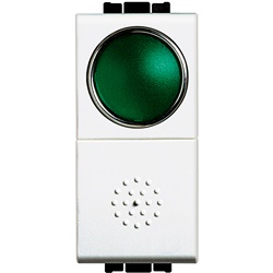 Pulsante 10A 1P NO con portalampada verde bianco per impianti elettrici