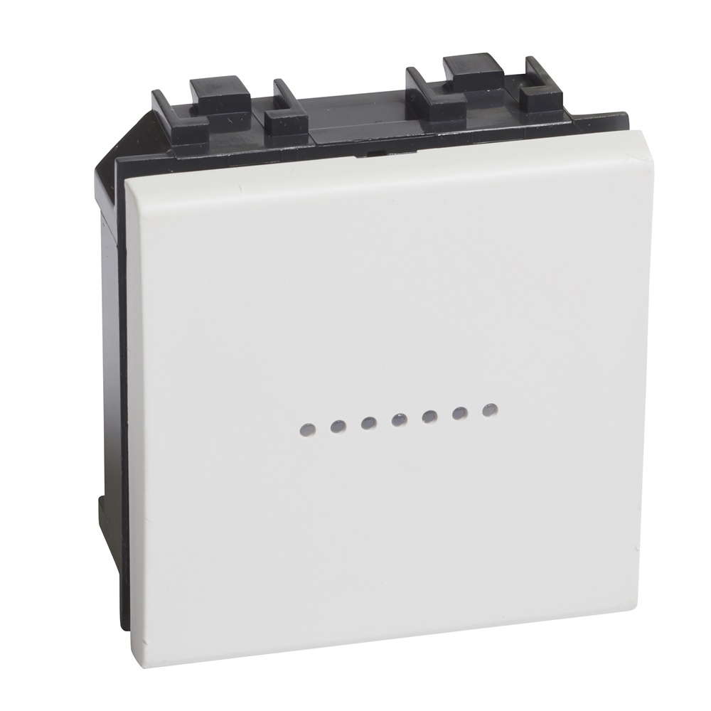 Deviatore unipolare 10A 2 moduli bianco per impianti elettrici domestici e professionali