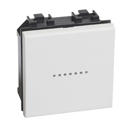 Deviatore unipolare 10A 2 moduli bianco per impianti elettrici domestici e professionali
