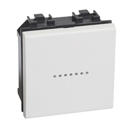 Pulsante elettrico 1P NO 10A 2 moduli bianco per impianti residenziali e commerciali