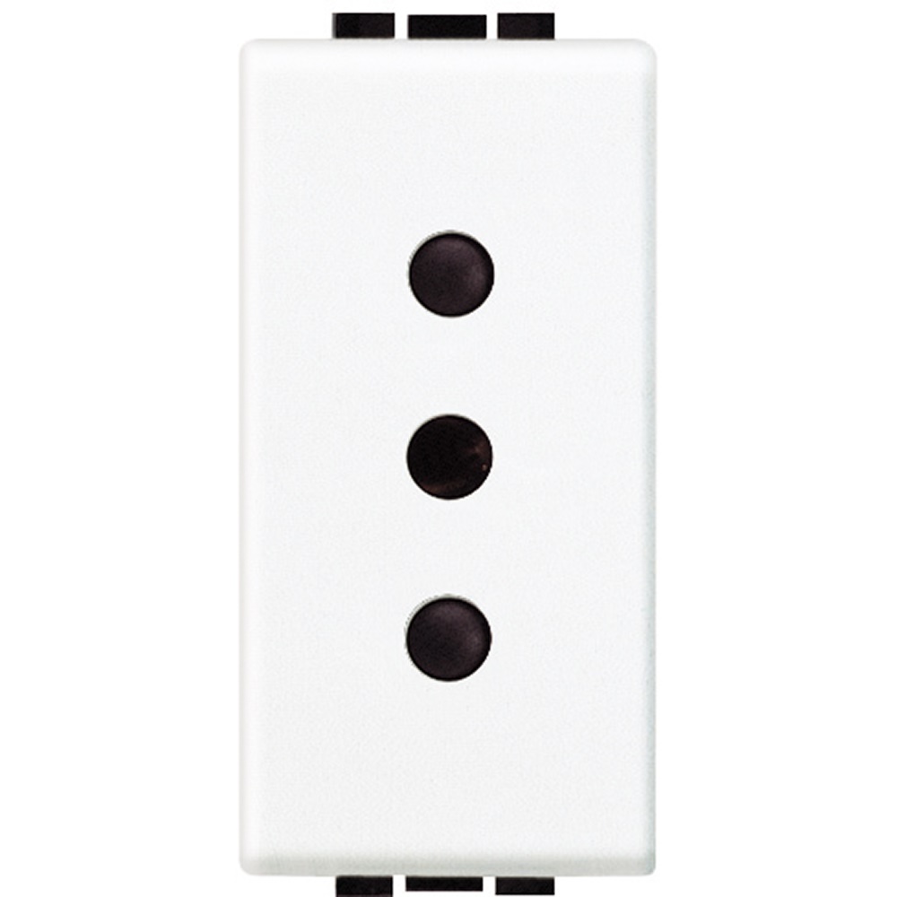 Presa elettrica 2P+T 10A 250V bianca alveoli schermati per uso domestico e professionale