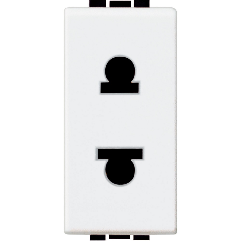 Presa elettrica 2 poli 16A euroamericana standard 127/250V bianco per uso residenziale e commerciale