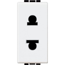 Presa elettrica 2 poli 16A euroamericana standard 127/250V bianco per uso residenziale e commerciale