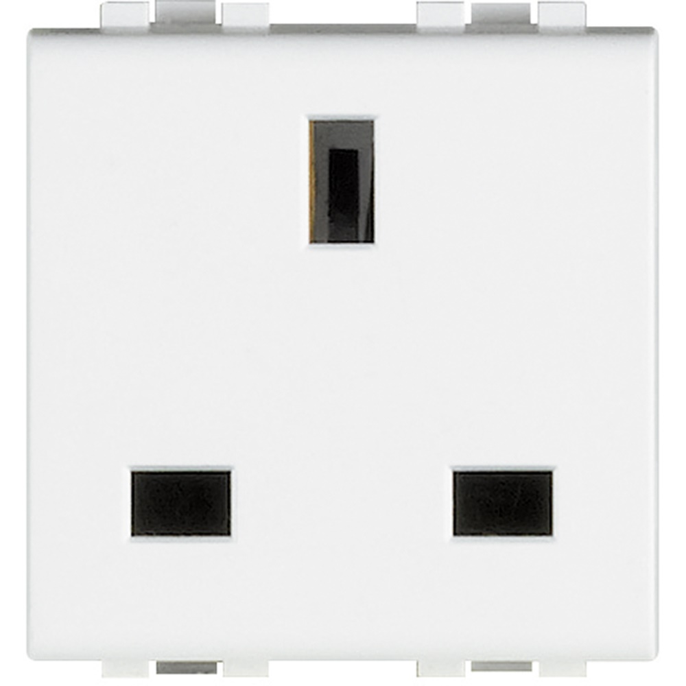 Presa elettrica 2P+T 13A 250V standard BS bianca per uso residenziale e commerciale