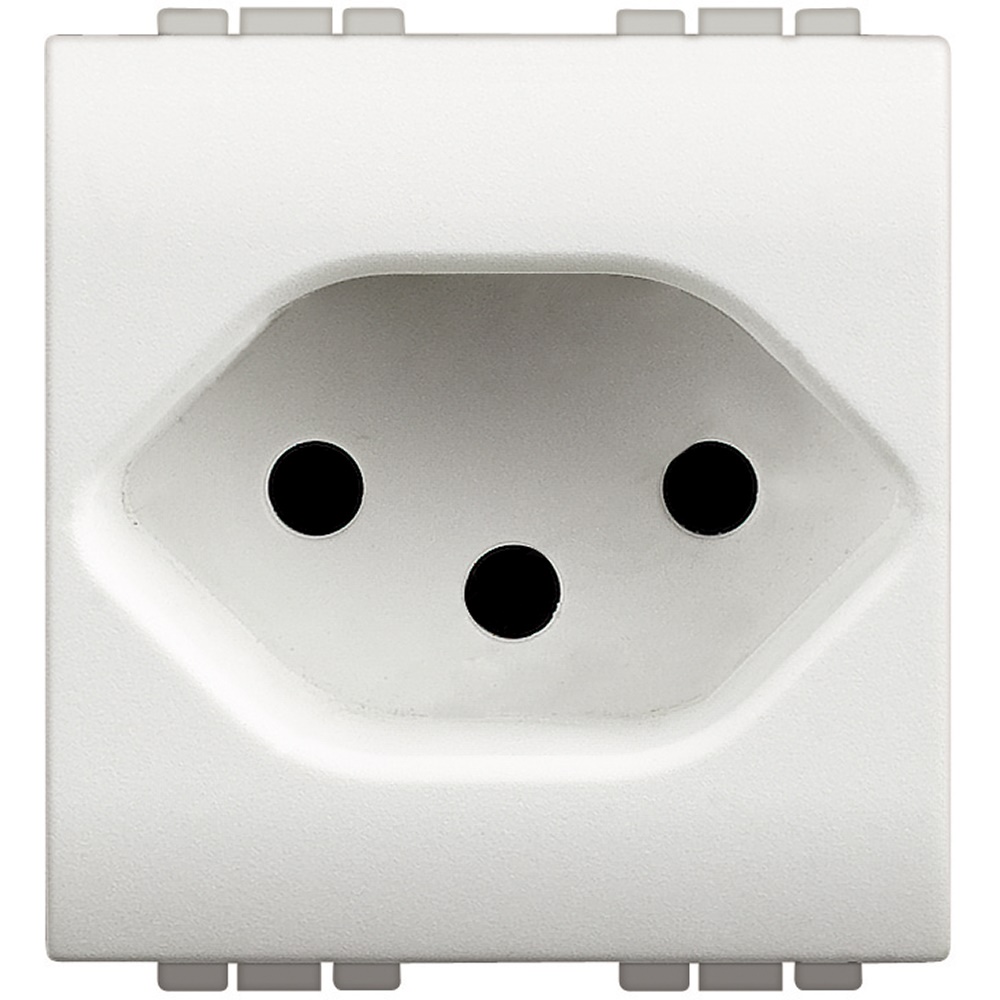 Presa elettrica 2P+T 10A 250V standard Svizzera tipo 13 bianco