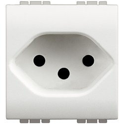Presa elettrica 2P+T 10A 250V standard Svizzera tipo 13 bianco