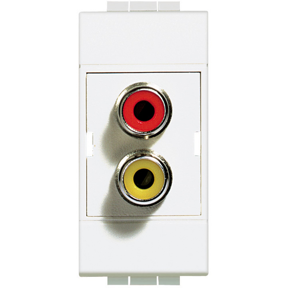 Modulo doppio connettore RCA LIGHT per impianti civili residenziali