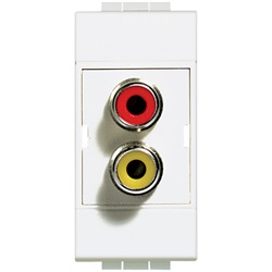 Modulo doppio connettore RCA LIGHT per impianti civili residenziali