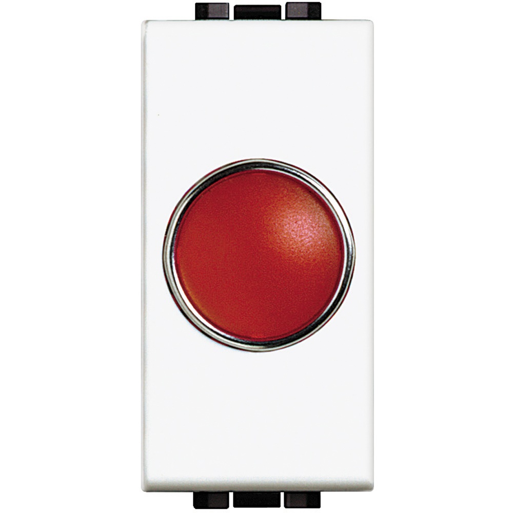 Portalampada spia rosso con diffusore per LED, montaggio semplice impianti elettrici professionali