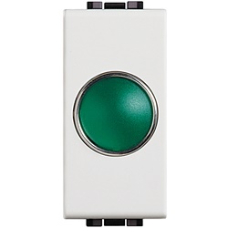 Portalampada spia verde con diffusore per LED bianco applicazioni elettriche e segnalazione