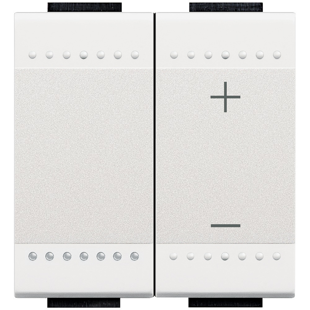 Dimmer pulsante 0-10V 300-600VA 2 moduli bianco per controllo illuminazione