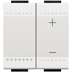 Dimmer pulsante 0-10V 300-600VA 2 moduli bianco per controllo illuminazione