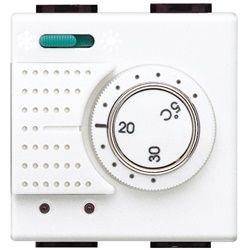 Termostato elettronico ambiente 230Vac commutatore estate/inverno uscita relè 2A Bianco