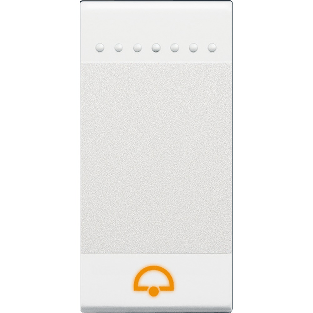 Copritasto campanello 1 modulo bianco illuminabile per impianti elettrici residenziali e commerciali