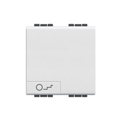 Copritasto illuminabile 2 moduli simbolo luce scale bianco per impianti elettrici