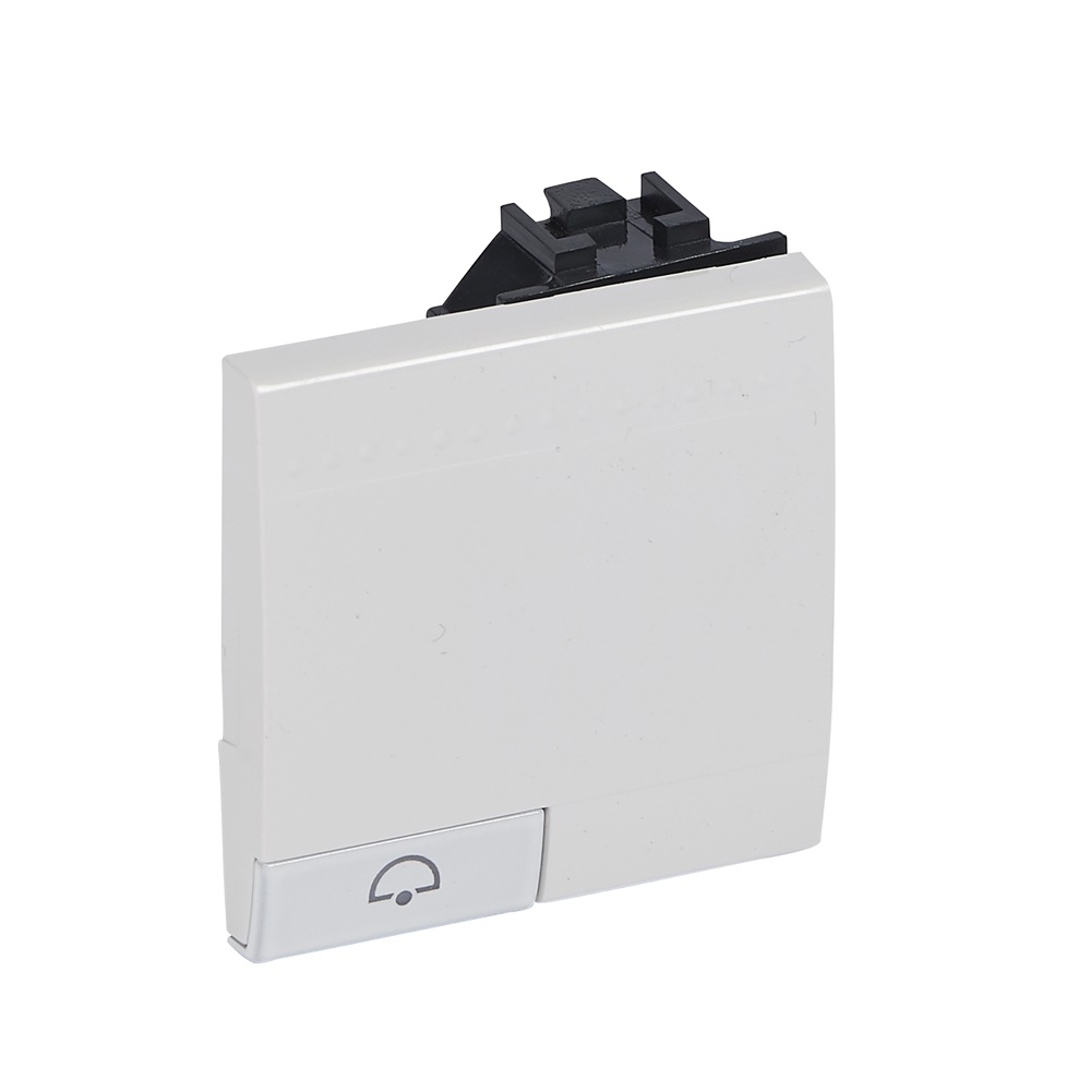 Copritasto illuminabile 2 moduli simbolo campanello bianco per impianti elettrici interni