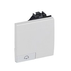 Copritasto illuminabile 2 moduli simbolo campanello bianco per impianti elettrici interni