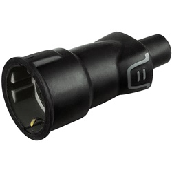 Presa volante 2P+T 16A caucciù bi-materia IP44 IK07 uso cantiere standard franco/tedesco