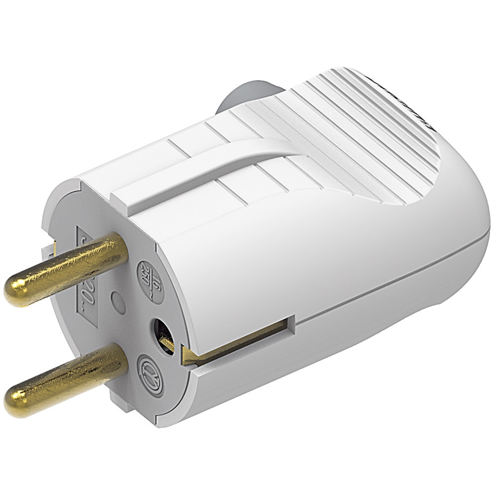 Spina elettrica 2P+T 10/16A salvaspazio standard franco-tedesco-francese uso domestico e professionale